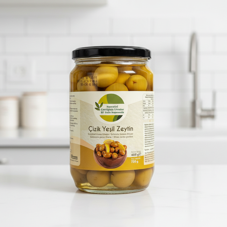 Gemlik Çizik Yeşil Zeytin 720 gr. | Dogaltakil
